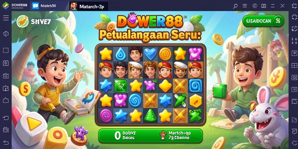 Gameplay DOWER88 yang seru dan menantang dalam Match-3.