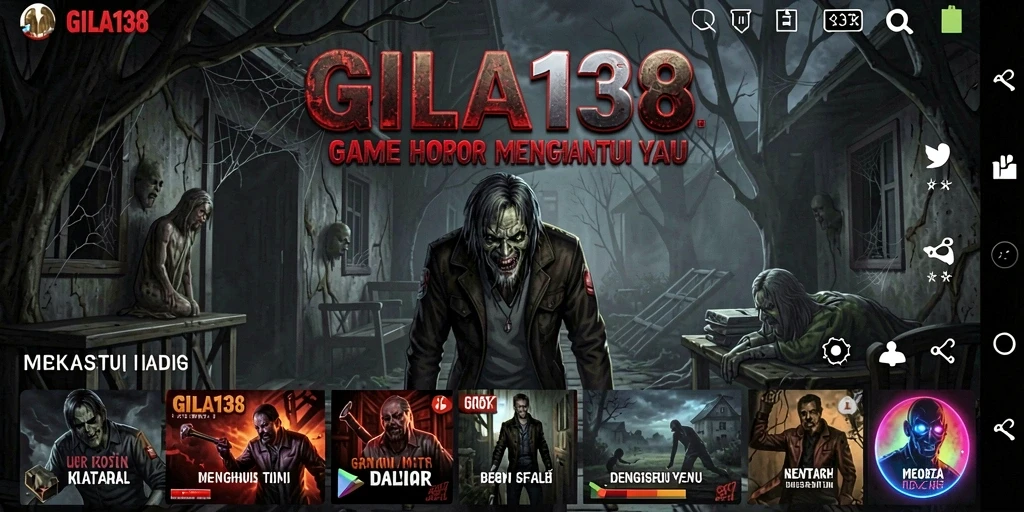 Screenshot gameplay GILA138 menampilkan suasana horor yang mencekam.