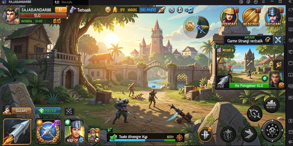 Tangkapan layar gameplay RAJABANDAR88 menunjukkan pertempuran strategis yang mendebarkan.